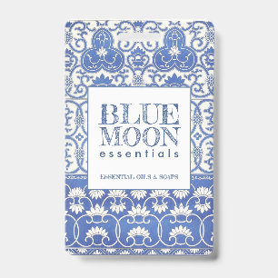Monogram Blue Pattern Essential Oils Soaps Gift Ca Badge