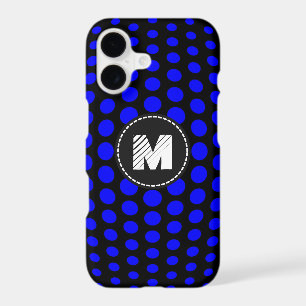 Monogram Blue Polka Dots Pattern