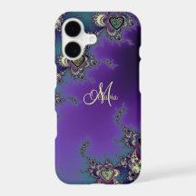 Monogram Blue Purple Fractal Celtic Heart Knot
