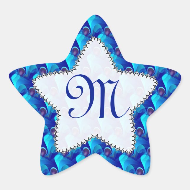 Monogram Blue Purple Star Sticker (Front)