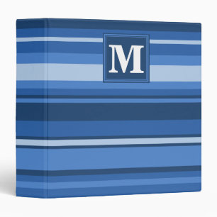 Monogram blue stripes binder