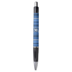 Monogram blue stripes pen