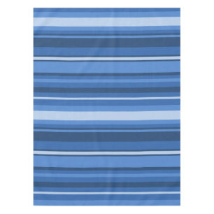 Monogram blue stripes tablecloth