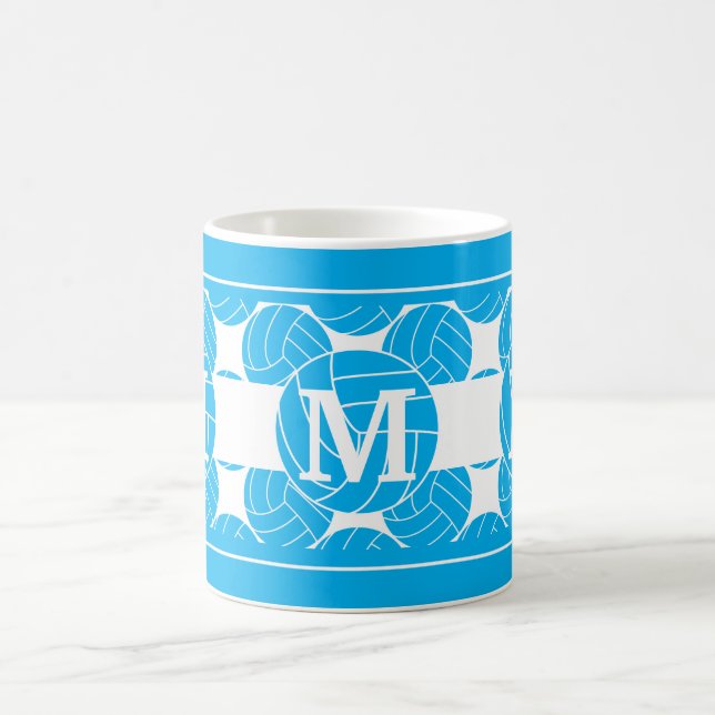 Monogram Blue Volleyball Coffee Mug (Center)
