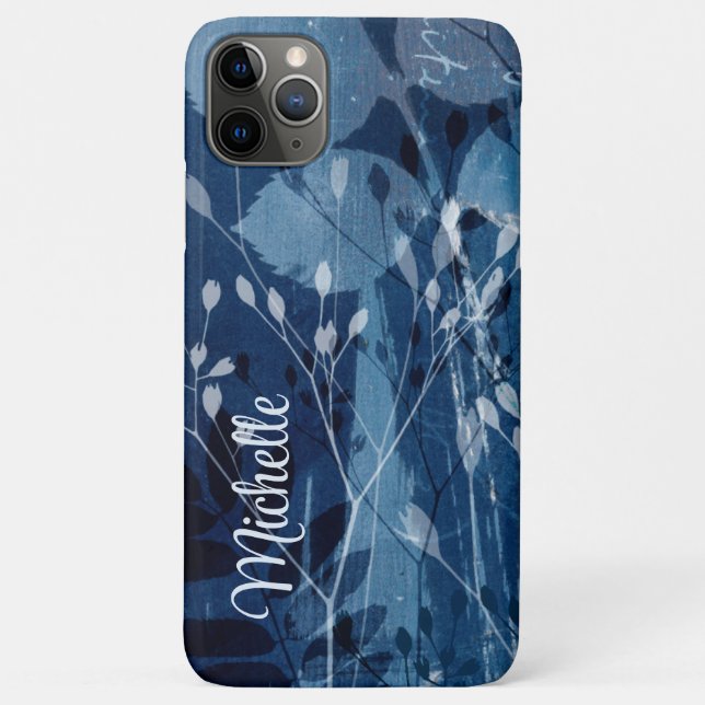 Monogram Blue & White Botancial Watercolor Case-Mate iPhone Case (Back)