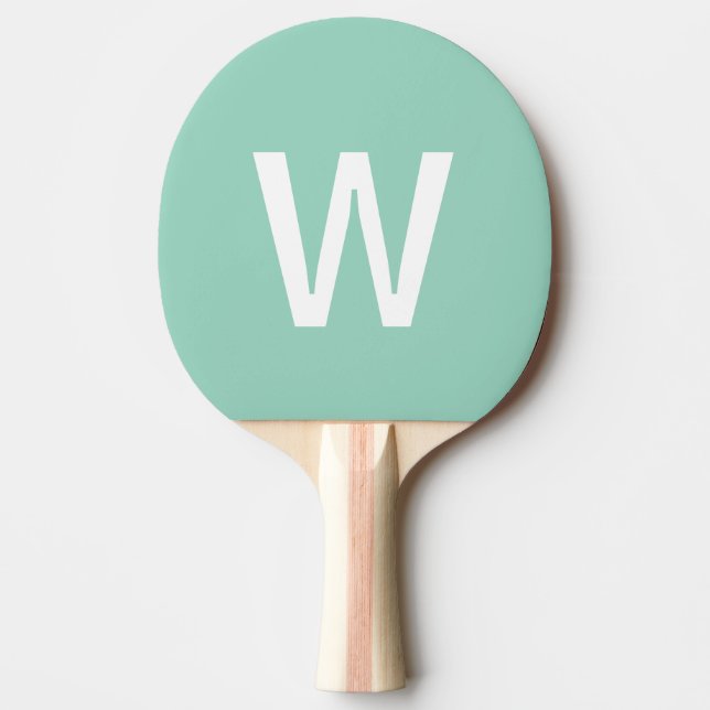  Monogram blue& white Personalized Ping Pong Ball Paddle (Front)