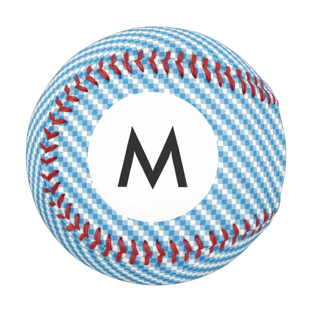 Monogram Blue-white squares background Baseball (Front Left)