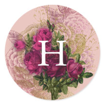 Monogram | Blush & Burgundy Floral Envelope Seal