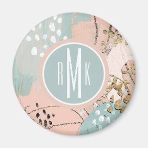 Monogram Blush & Gold I Magnet