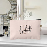 Monogram Blush Pink Cosmetic/Accessory Makeup Bag<br><div class="desc">Gifting just got more personalized. Our monogram blush pink cosmetic/accessory makeup bag is a perfect gift that combines functionality and personal style. Add your loved one's initial and name to make a memorable and unique present. It's a perfect bag to carry all makeup essentials, or even a chic accessory to...</div>