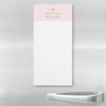 Monogram Blush Pink | Elegant Gold Minimalist Magnetic Notepad<br><div class="desc">A simple stylish custom monogram design in a gold modern minimalist typography on an elegant pastel blush pink background. The monogram initials and name can easily be personalized along with the feature line to make a design as unique as you are! The perfect bespoke gift or accessory for any occasion....</div>