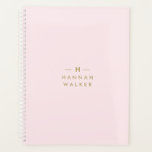 Monogram Blush Pink | Elegant Gold Minimalist Planner<br><div class="desc">A simple stylish custom monogram design in a gold modern minimalist typography on an elegant pastel blush pink background. The monogram initials and name can easily be personalized along with the feature line to make a design as unique as you are! The perfect bespoke gift or accessory for any occasion....</div>