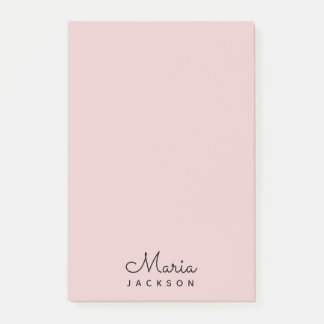 Monogram Blush Pink Minimalist Feminine Post-it Notes