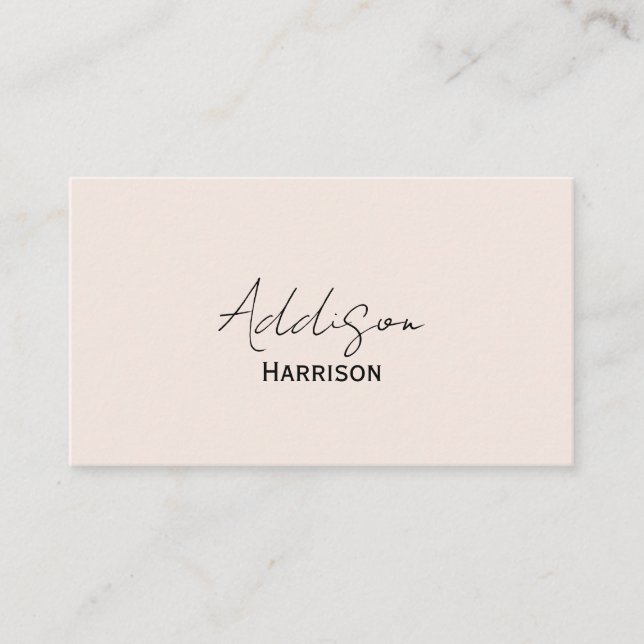 Monogram Blush Pink | Modern Minimalist Feminine Business Card (Front)