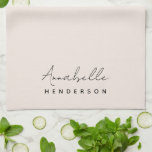Monogram Blush Pink | Modern Minimalist Feminine Kitchen Towel<br><div class="desc">A simple stylish custom monogram design with a modern minimalist handwritten script typography paired with a block typography in black on an elegant pastel blush pink background. The monogram name can easily be personalized to make a design as unique as you are! The perfectly personal gift or accessory for any...</div>