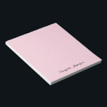 Monogram Blush Pink | Modern Minimalist Feminine Notepad<br><div class="desc">A simple stylish custom monogram design with a modern minimalist handwritten script typography in black on an elegant blush pink background. The monogram name can easily be  personalized. The perfectly personal gift or accessory for any occasion!</div>