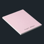 Monogram Blush Pink | Modern Minimalist Feminine Notepad<br><div class="desc">A simple stylish custom monogram design with a modern minimalist handwritten script typography in black on an elegant blush pink background. The monogram name can easily be  personalized. The perfectly personal gift or accessory for any occasion!</div>