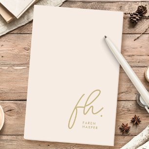 Monogram Blush Pink Modern Script Feminine Minimal Post-it Notes
