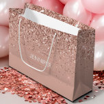 Monogram Blush Pink Rose Gold Glitter & Sparkle Large Gift Bag<br><div class="desc">Rose Gold - Blush Pink Faux Glitter Sparkle Elegant and Modern Chic Trendy Luxury Monogrammed Gift Bag. These monogram - add your own name customized gift bag can be updated with your name.</div>