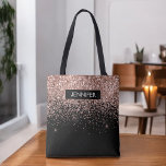 Monogram Blush Pink Rose Gold Glitter & Sparkle Tote Bag<br><div class="desc">Add Your Own Name or Monogram Blush Pink Rose Gold Faux Glitter and Sparkle Modern and Elegant Luxury Chic Bag. This Bag can be used by Doctors, Nurses, Hair Stylists, Beauty Salon, Makeup Artist, Massage and Spa, Eye Lash, Eye Brow, Restaurant Workers, Waitress, and Health and Medical Employees and Business....</div>