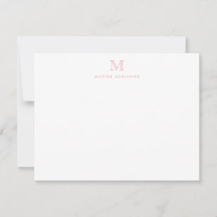 Monogram Blush Pink Simple Classic Elegant Stylish Card