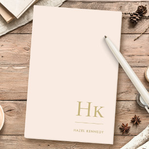 Monogram Blush Pink Simple Modern Feminine Minimal Post-it Notes
