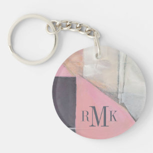 Monogram   Blushing Bride Keychain