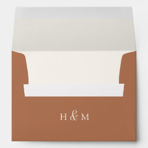 Monogram Bohemian Burnt Orange Return Address Enve Envelope