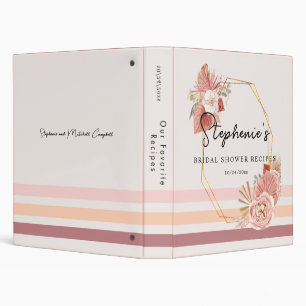 Monogram Boho Floral Heart Recipe Binder 