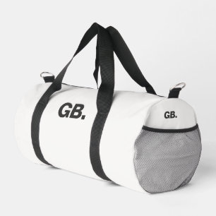 Monogram Bold Modern Minimal White Duffle Bag