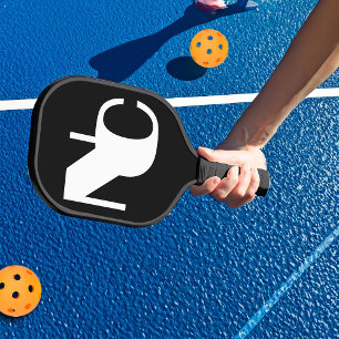 Monogram Bold Overlapping Initials Black and White Pickleball Paddle