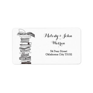 Monogram Booklover Business Address Label