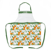 Monogram Botanical Oranges Apron