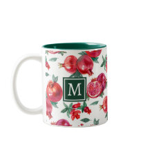 Monogram Botanical Pomegranate Mug