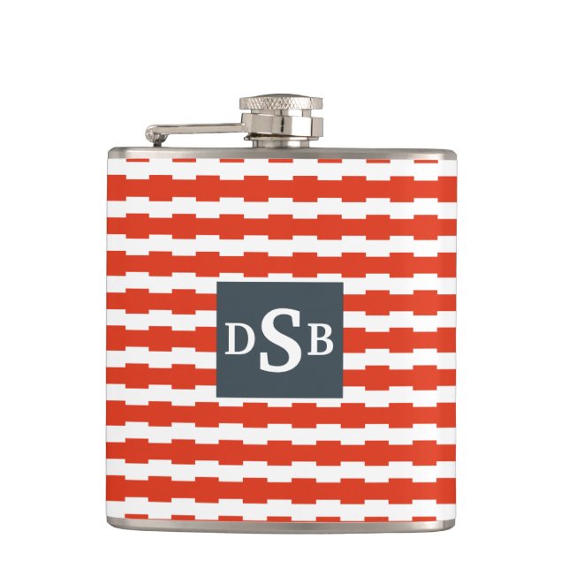 Monogram Boxstripe Pattern Hip Flask (Front)