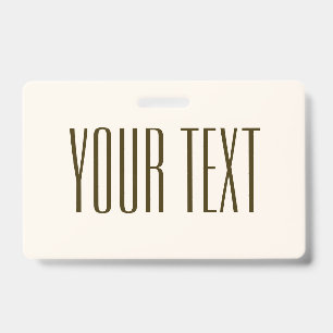 Monogram, Brand or Business Name Off-white Brown Badge