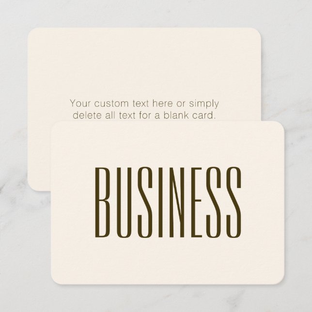 Monogram, Brand or Business Name | Off-white Brown Card (Front/Back)