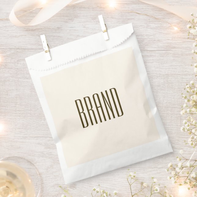 Monogram, Brand or Business Name | Off-white Brown Favour Bag (Clipped)