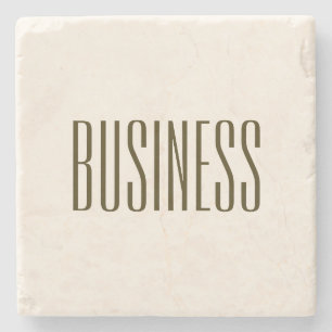 Monogram, Brand or Business Name   Off-white Brown Stone Coaster
