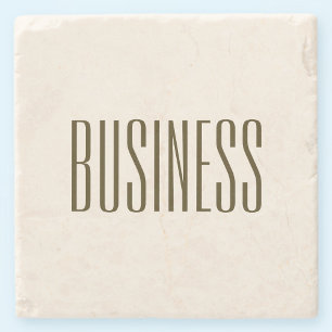 Monogram, Brand or Business Name   Off-white Brown Stone Coaster