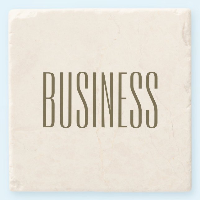 Monogram, Brand or Business Name | Off-white Brown Stone Coaster (Creator Uploaded)