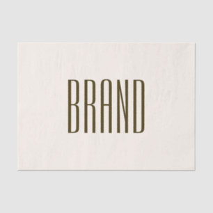 Monogram, Brand or Business Name Off-white Brown Tissue Paper