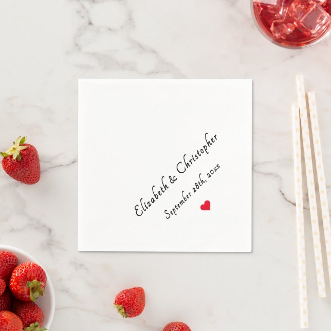 Monogram Bride Groom Wedding Date Party Cocktail Napkin (Insitu)