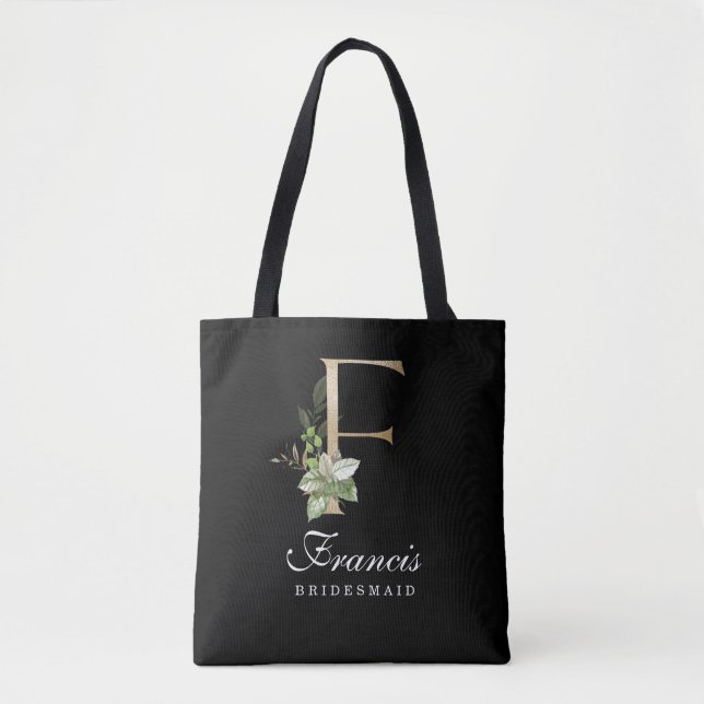 Monogram Bridesmaid Tote Bag (Front)