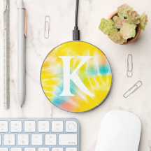 Monogram Bright Cheerful Watercolor Tie Dye