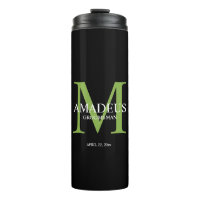 Monogram Bright Green Named thermal tumbler