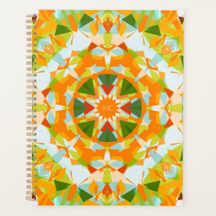 Monogram Bright Orange Green Star Back to School Planner