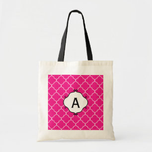 Monogram Bright Pink Tote Bag