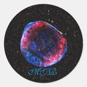 Monogram Brightest Supernova Ever space picture Classic Round Sticker