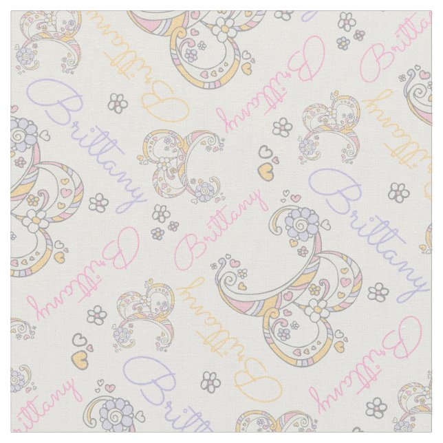 Monogram Brittany letter b name fabric (Close Up)